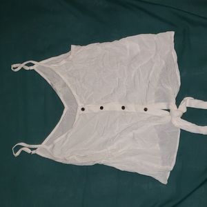 H & M White button up tank top